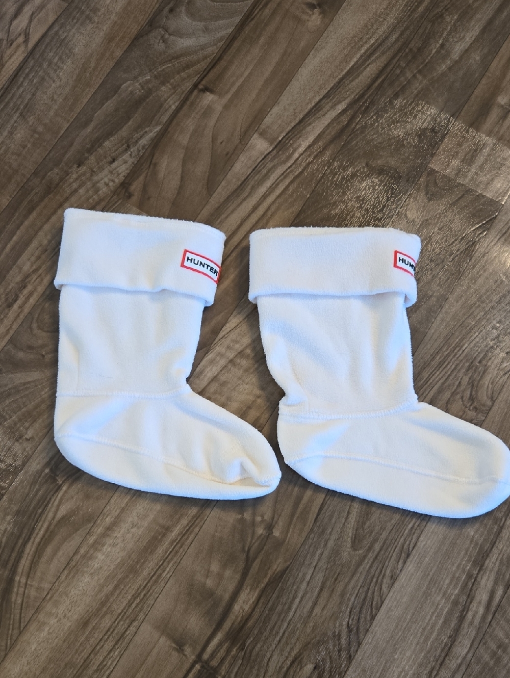 Hunter White Fold-Over Fleece Boot Liners